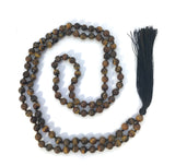 40 Inch Healing Crystal Tiger Eye Mala Hand Knotted 108 Prayer Bead Meditation Yoga Necklace Wrap Bracelet